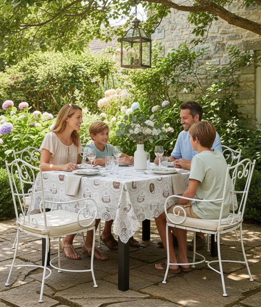 Mantel Mesa Decorativo Patrón Temático Café Calado Jhn-3