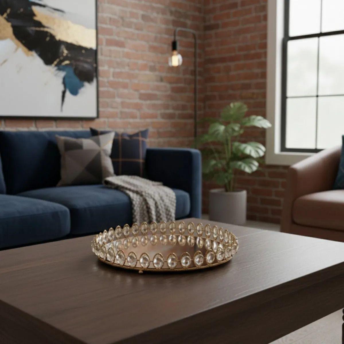 Bandeja Decorativa Gala Reflejante Adorno Elegante Jhn-7