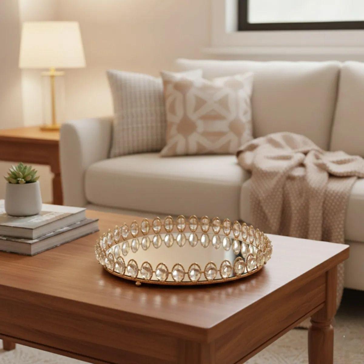 Bandeja Decorativa Gala Reflejante Adorno Elegante Jhn-8