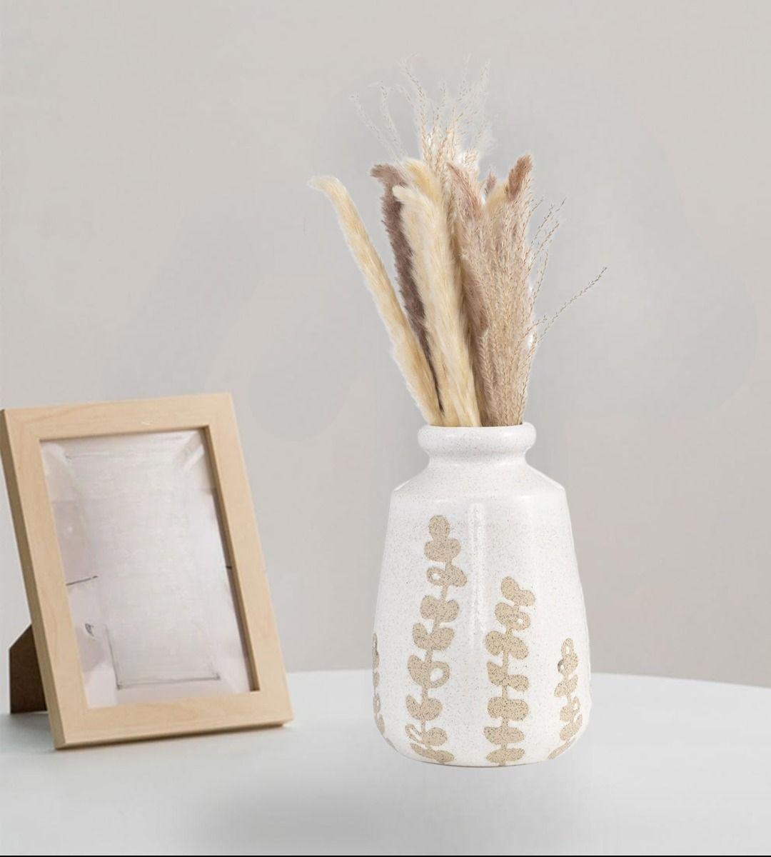 Jarrón Cerámica Flores Contemporáneo Decoración 25cm Jhn-7