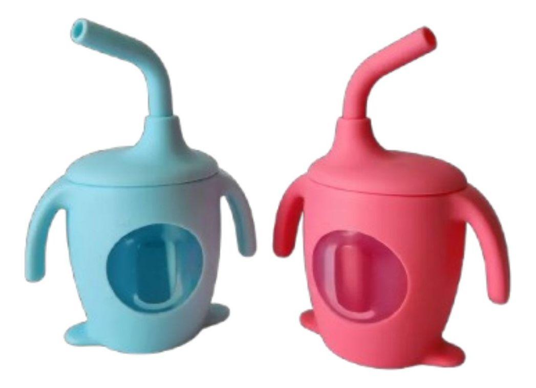 SET 2 VASOS DE INICIACION APRENDIZAJE CON BOQUILLA BEBE LAU-4