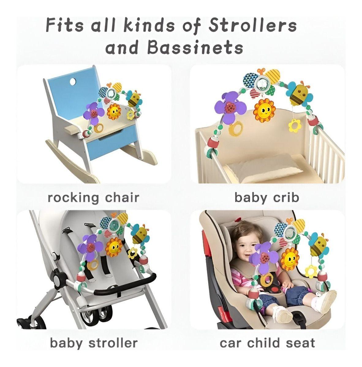 Móvil Sonajero Arco Cochecito Cuna Bebé Sensorial Jhn-8