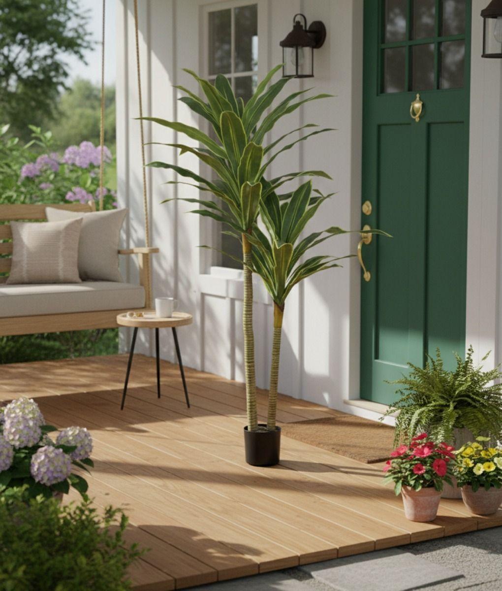 Planta Artificial Tropical Palmera Adorno Doble Tronco Jhn-6