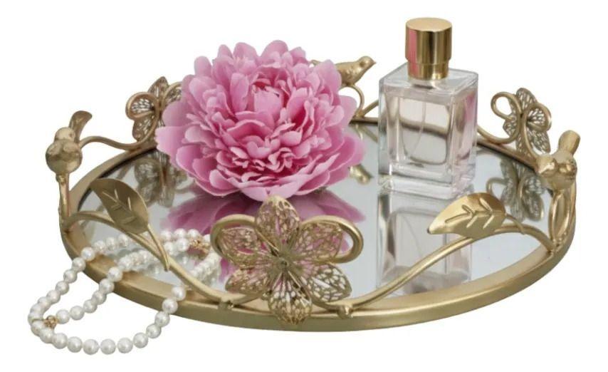 Bandeja Decorativa Reflejante Espejada Estilo Botánico Jhn-2