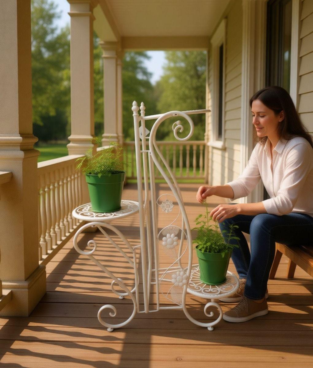 Porta Maceta Soporte Vertical Decorativo 3 Niveles Jhn-2