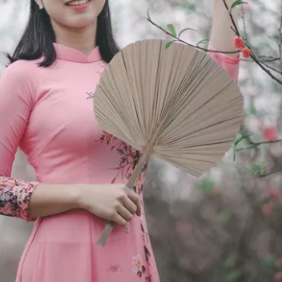 SET 3 ABANICO CHINO HOJA PALMA DECORACION ESTILO BOHEMIO LAU-3