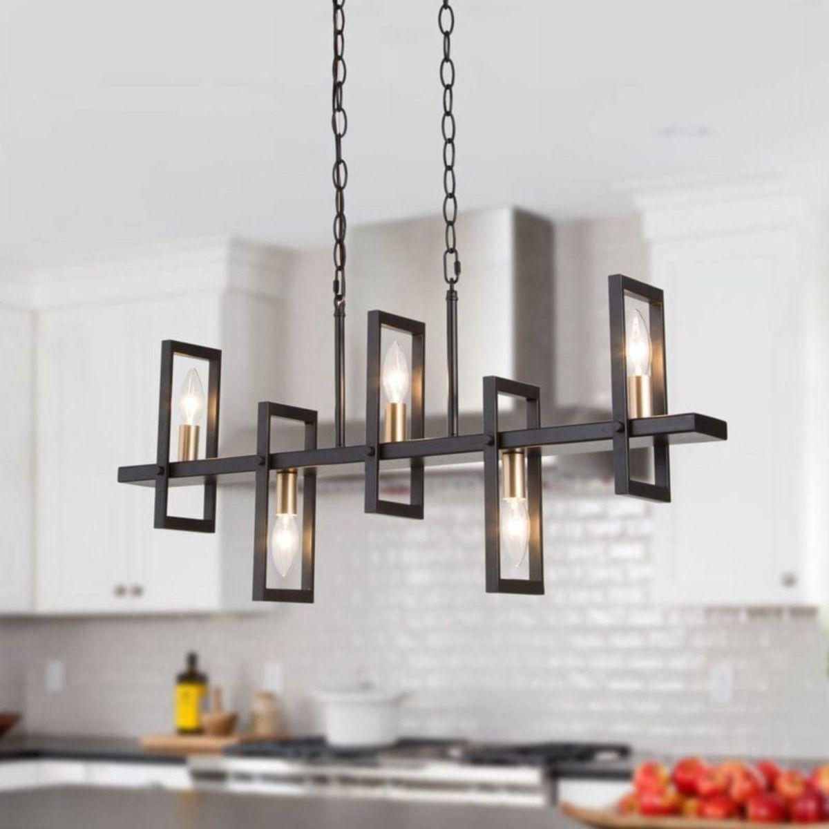 Lampara Colgante Candelabro Moderno 6 Luces Sala Cocina Lau-3