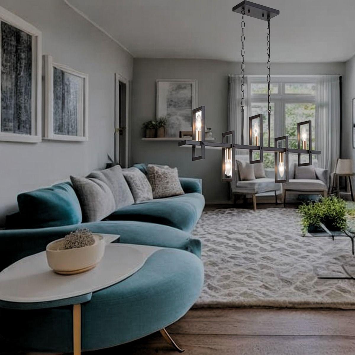 Lampara Colgante Candelabro Moderno 6 Luces Sala Cocina Lau-4