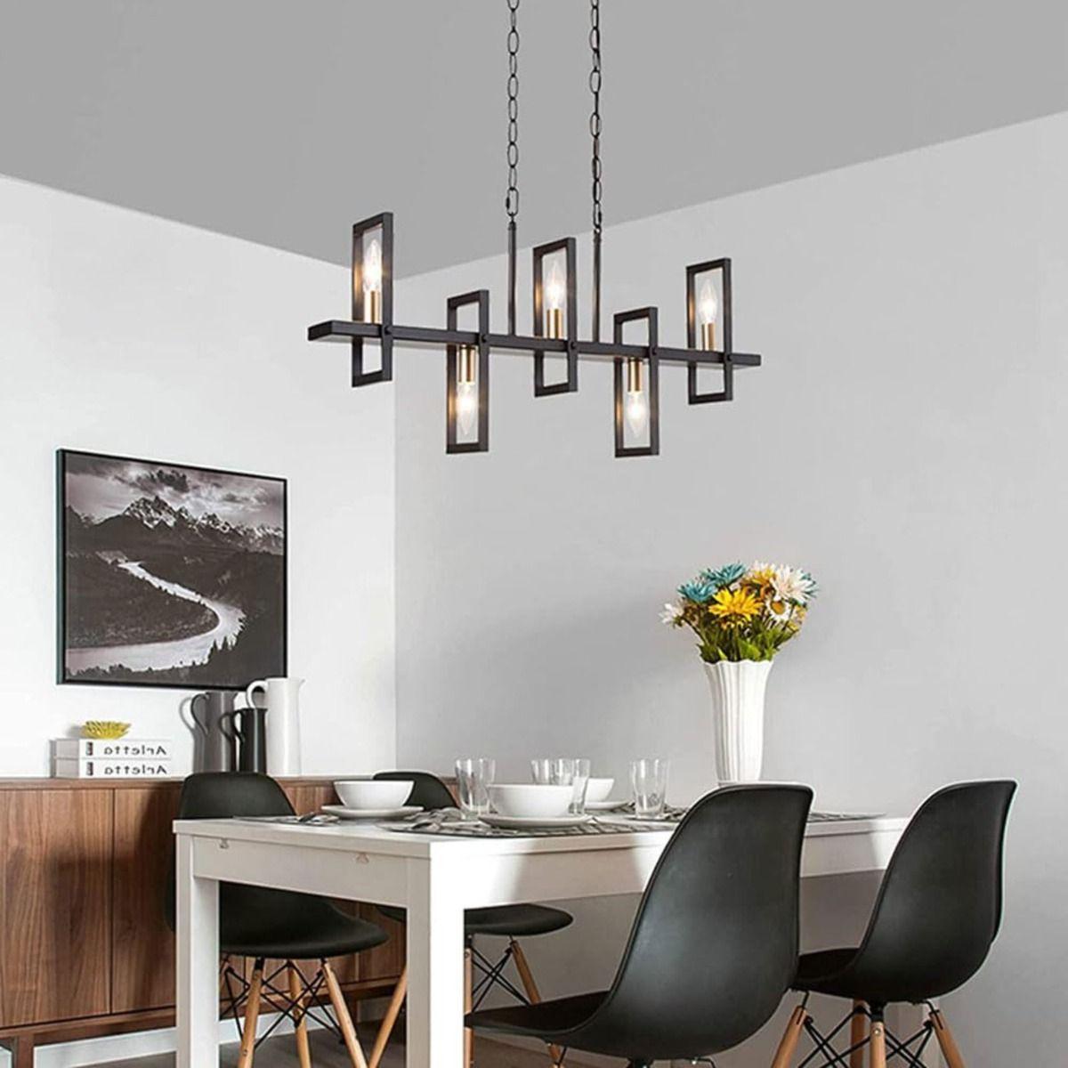 Lampara Colgante Candelabro Moderno 6 Luces Sala Cocina Lau-5