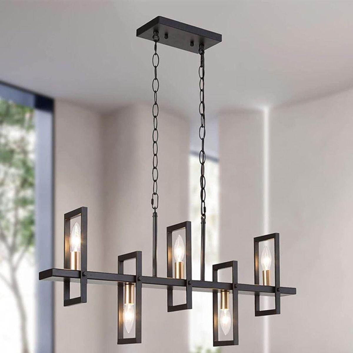 Lampara Colgante Candelabro Moderno 6 Luces Sala Cocina Lau-6