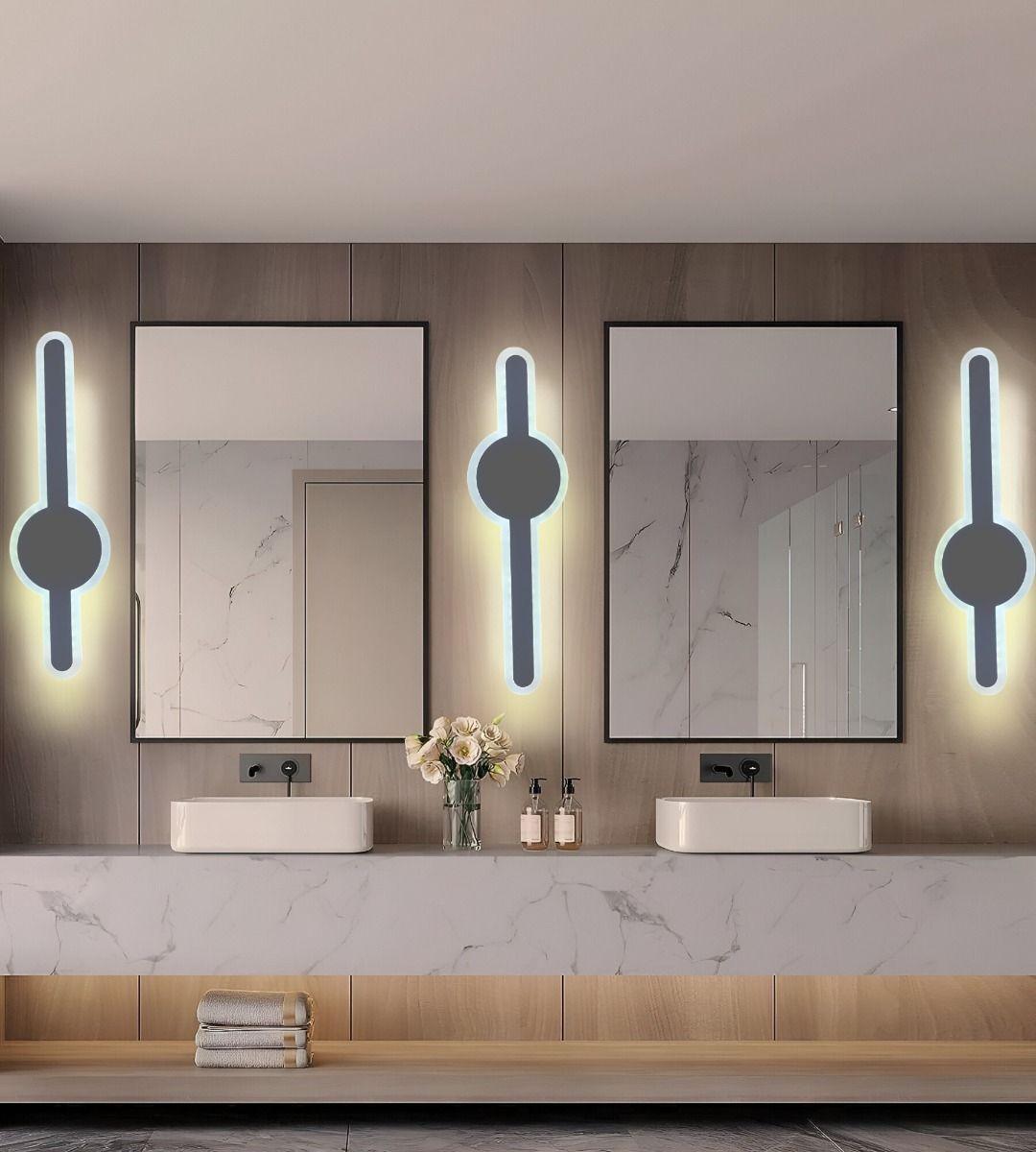 Lámpara Pared Tipo Espada LED Blanco y Gris Decorativa Jhn-5