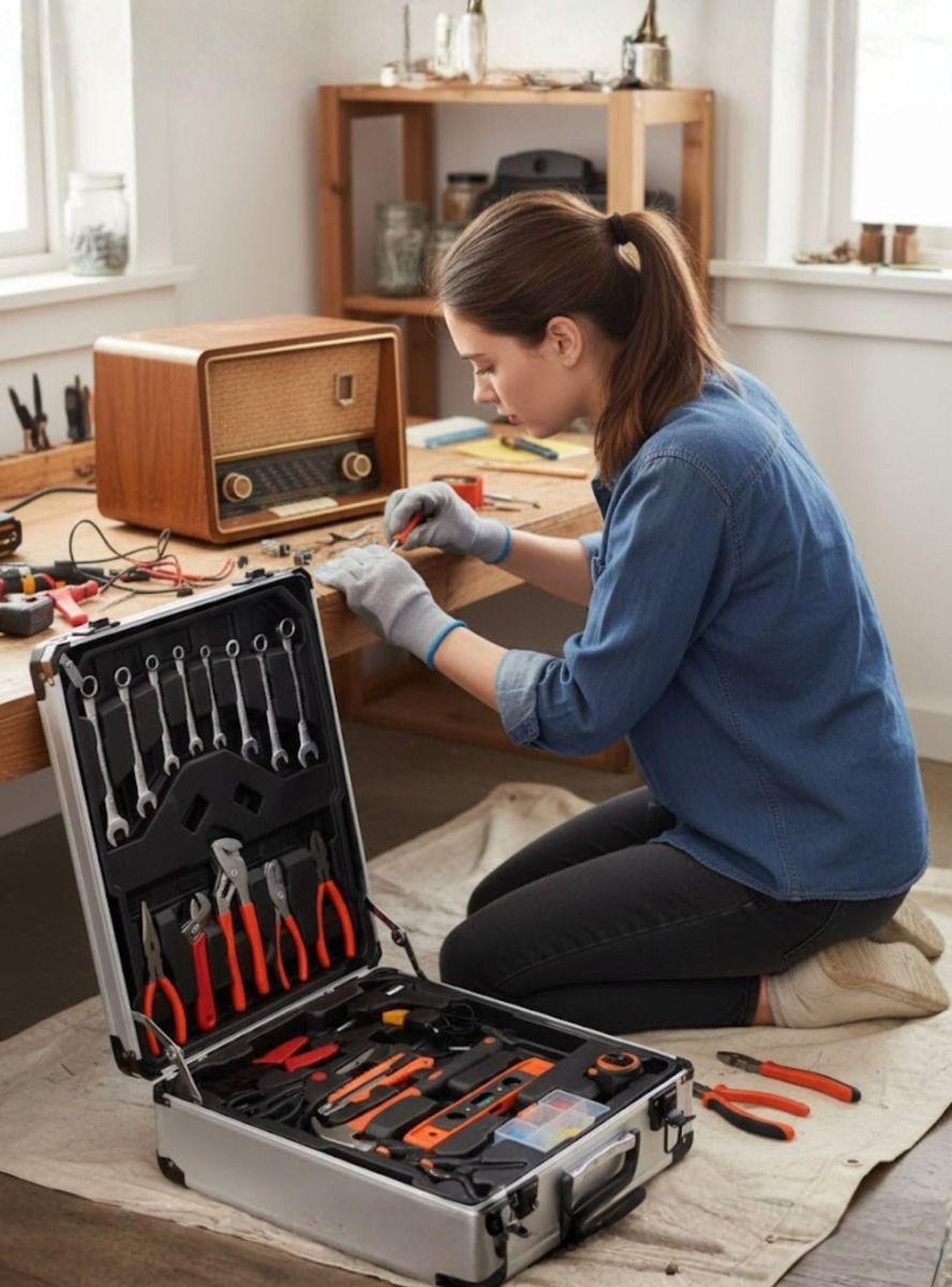 Kit Herramienta Profesional Combinada Maleta Transporte Jhn-3