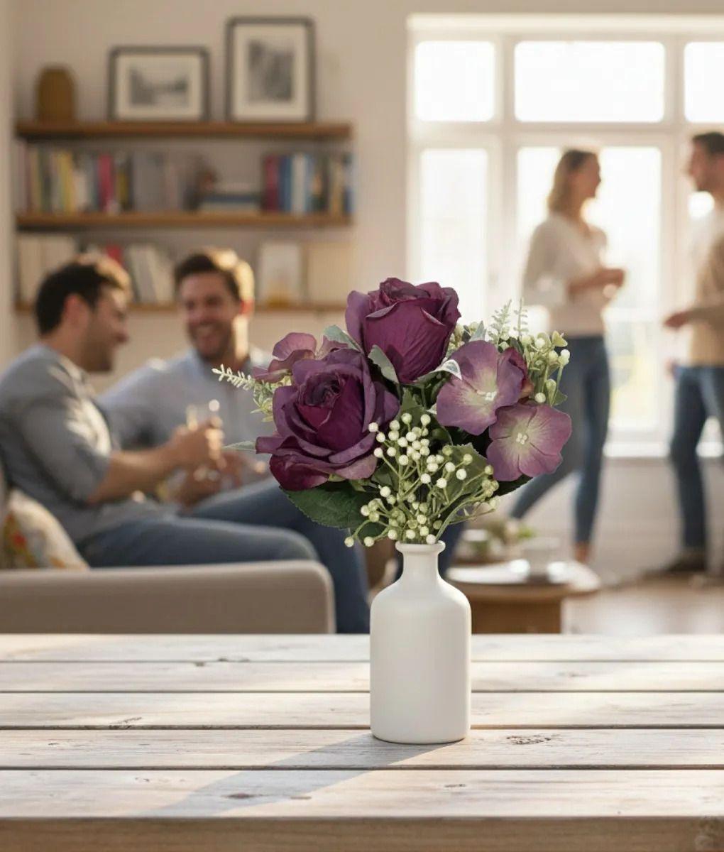 Set 3 Flores Artificiales Silvestres Ramo Decorativo Jhn-2