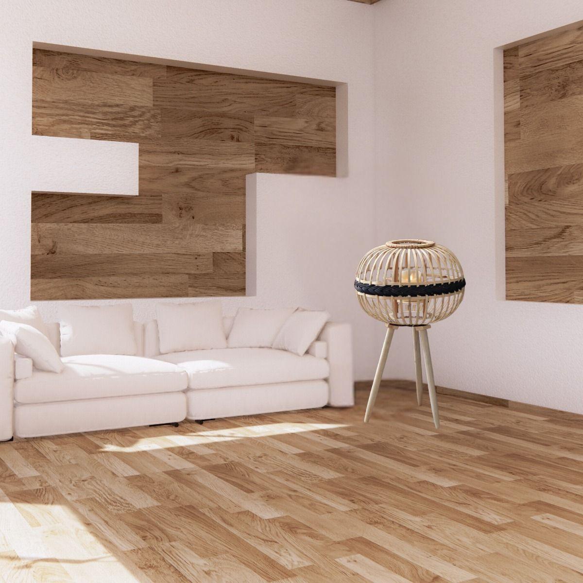 Candelabro Japonés Mimbre Bambú Decora Artesanal Natural Lau-1