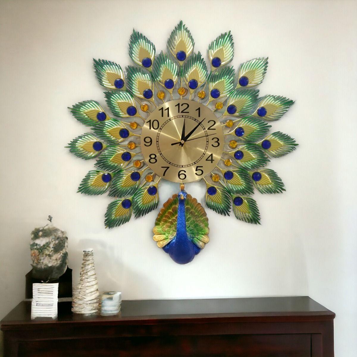 Reloj Pared Pavo Real Grande Decorativo Creativo Jhn-4