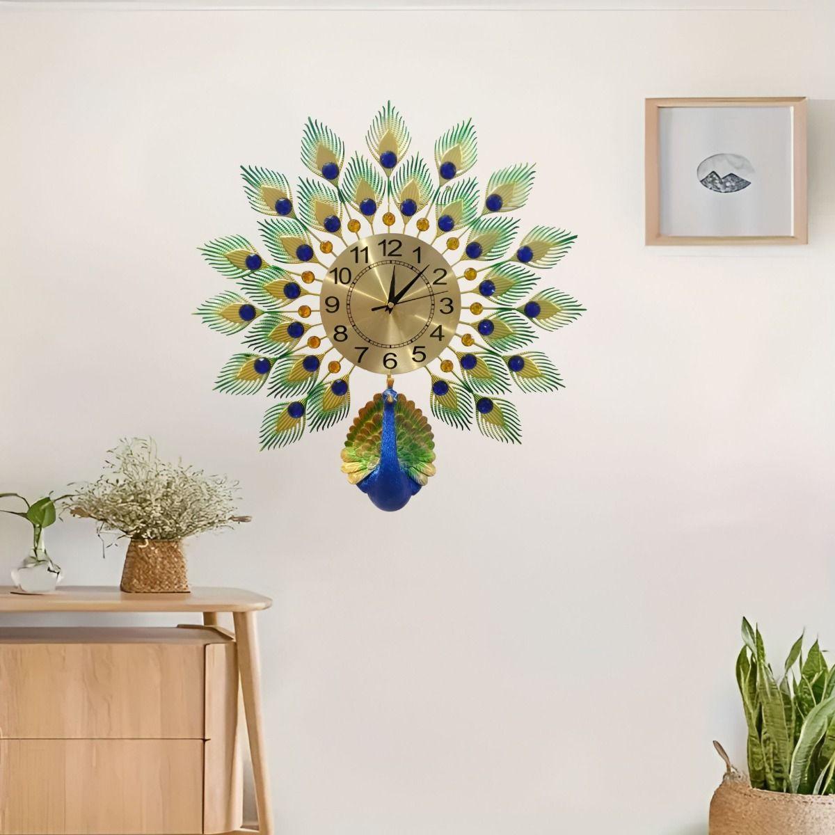 Reloj Pared Pavo Real Grande Decorativo Creativo Jhn-6