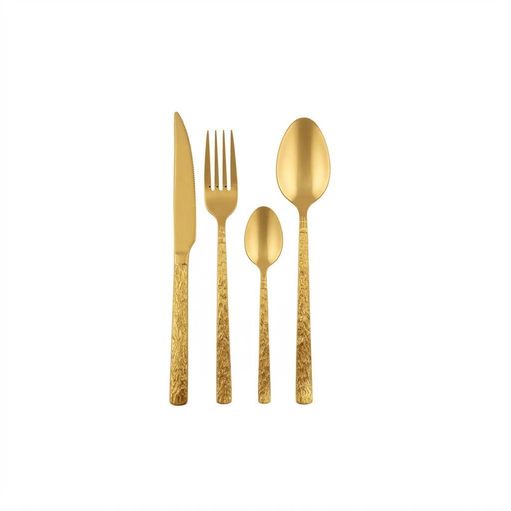 Set Cubiertos Gala Mango Texturizado Brillo Cuchillo ALJ-0