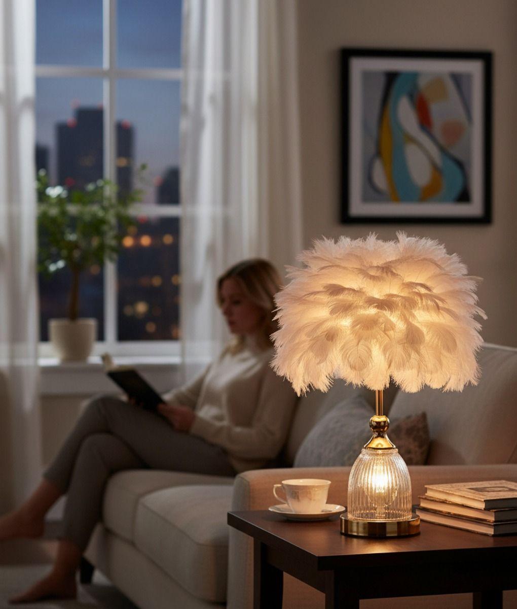 Lámpara Mesa Decorativa Pantalla Textura Etérea LED Jhn-2