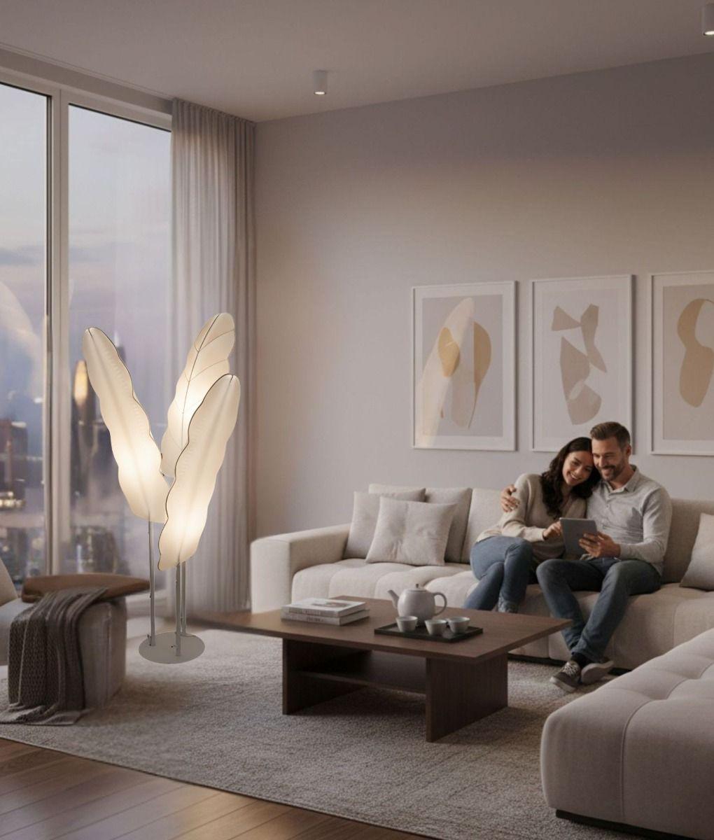 Lámpara Pie Decorativa Forma Hojas Funcional Hogar Jhn-3