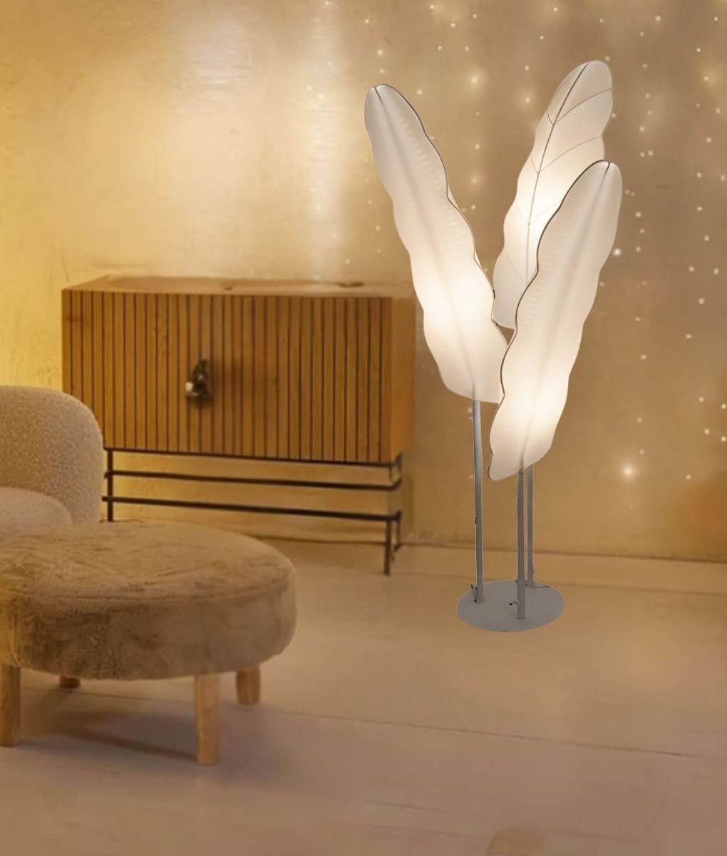 Lámpara Pie Decorativa Forma Hojas Funcional Hogar Jhn-7