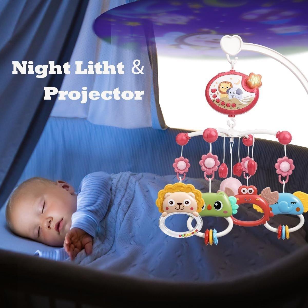 Móvil Bebé Cuna Música Luces Carrusel Portátil Colgante Jhn-4