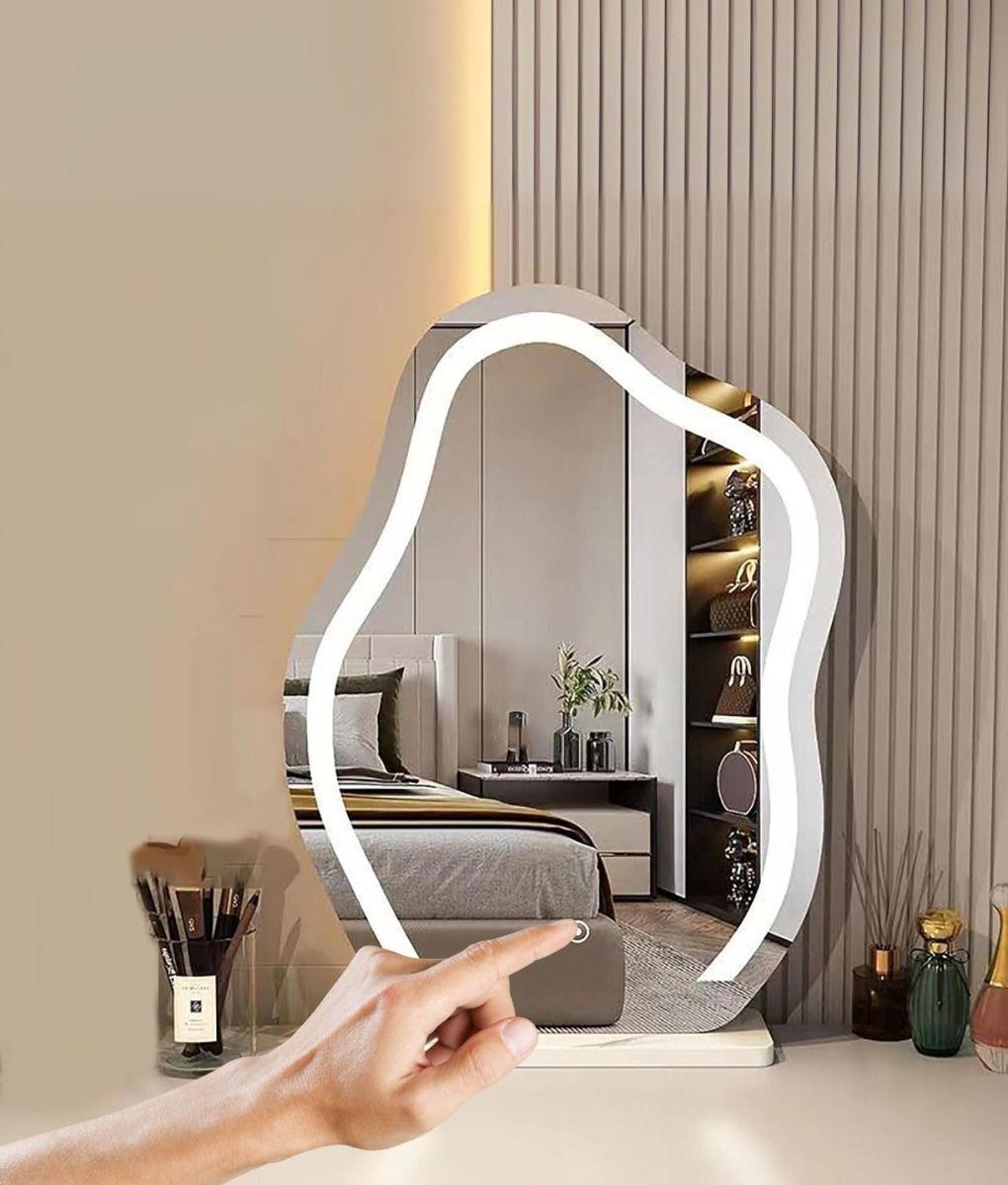 Espejo Decorativo Maquillaje Luz Mesa Táctil LED Jhn-3