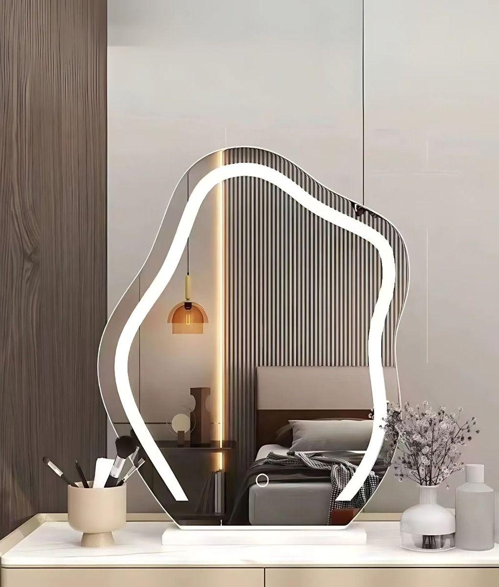 Espejo Decorativo Maquillaje Luz Mesa Táctil LED Jhn-6
