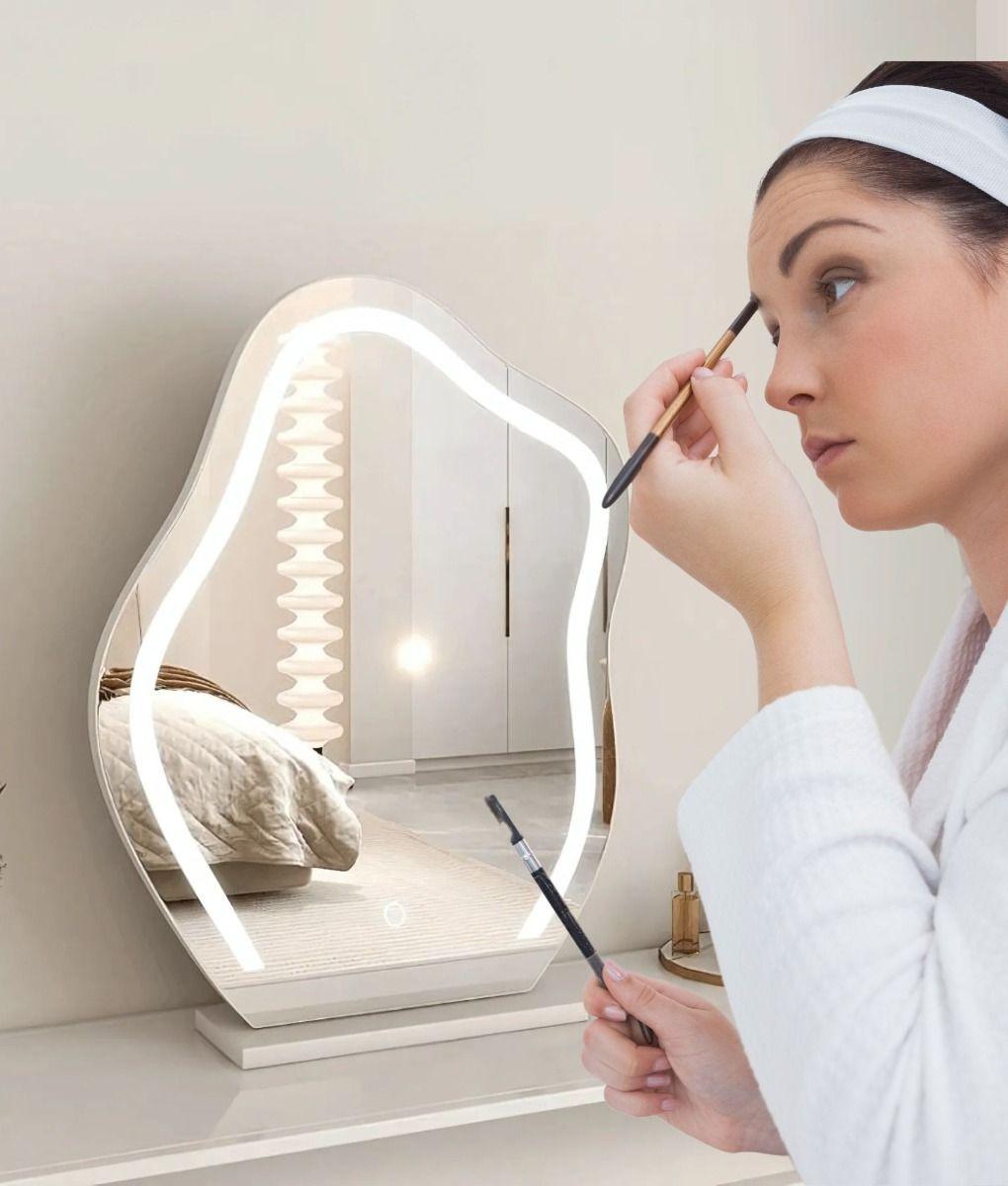 Espejo Decorativo Maquillaje Luz Mesa Táctil LED Jhn-9