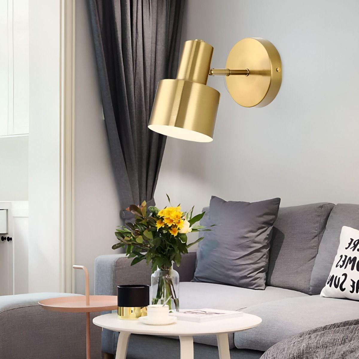 Lámpara Aplique Pared LED Nórdico Dorada Ajustable E27 Jhn-2