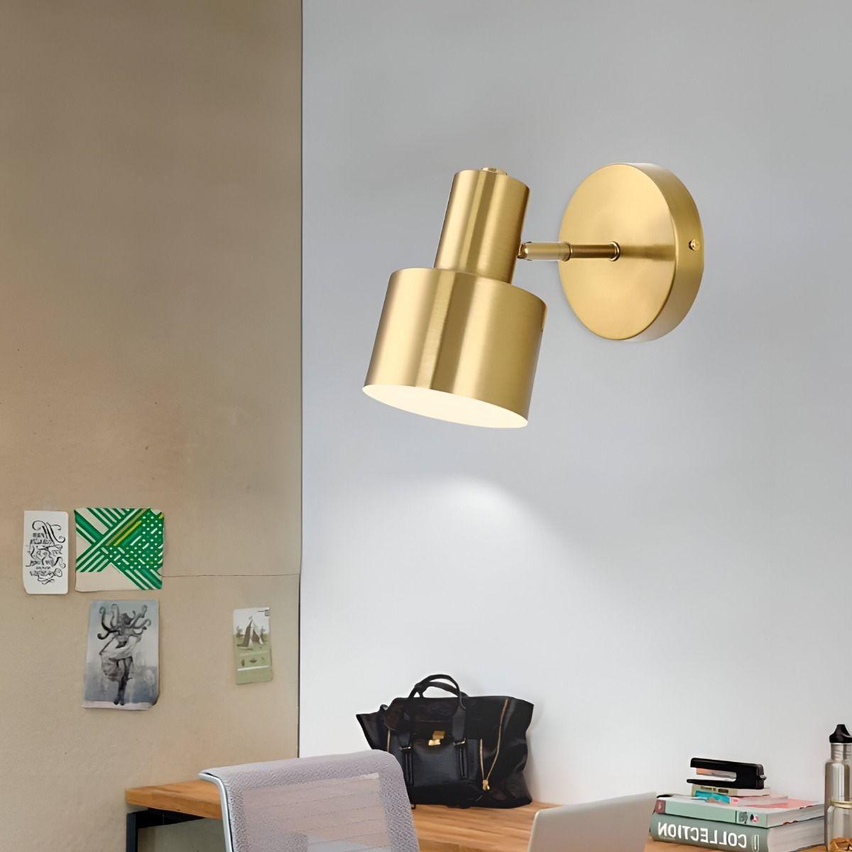 Lámpara Aplique Pared LED Nórdico Dorada Ajustable E27 Jhn-5