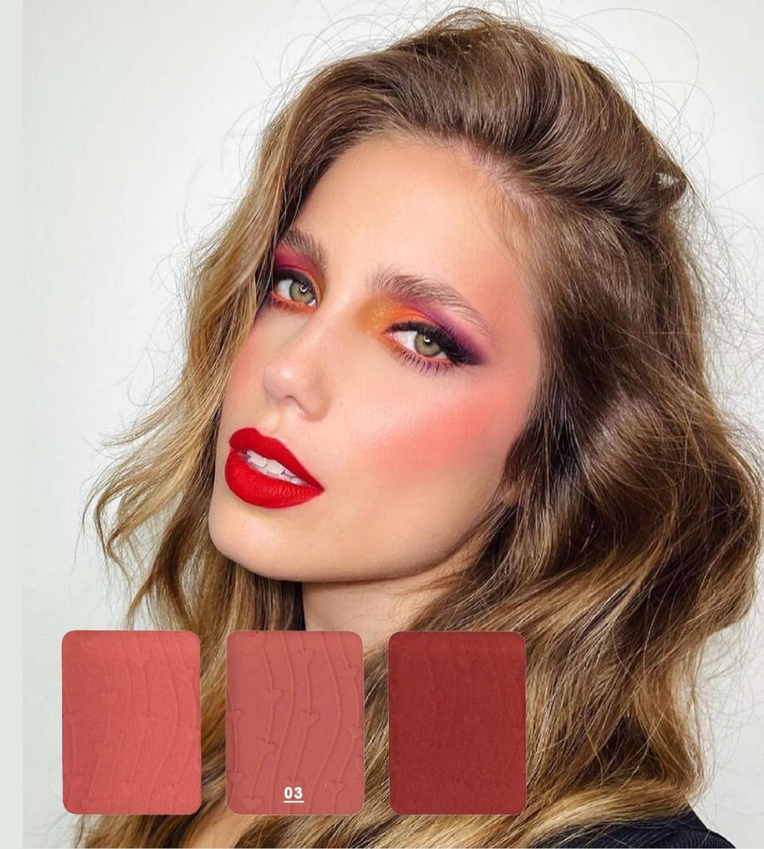 Set 3 Rubor Polvo 3 Colores Fresco Radiante Duradero Jhn-3