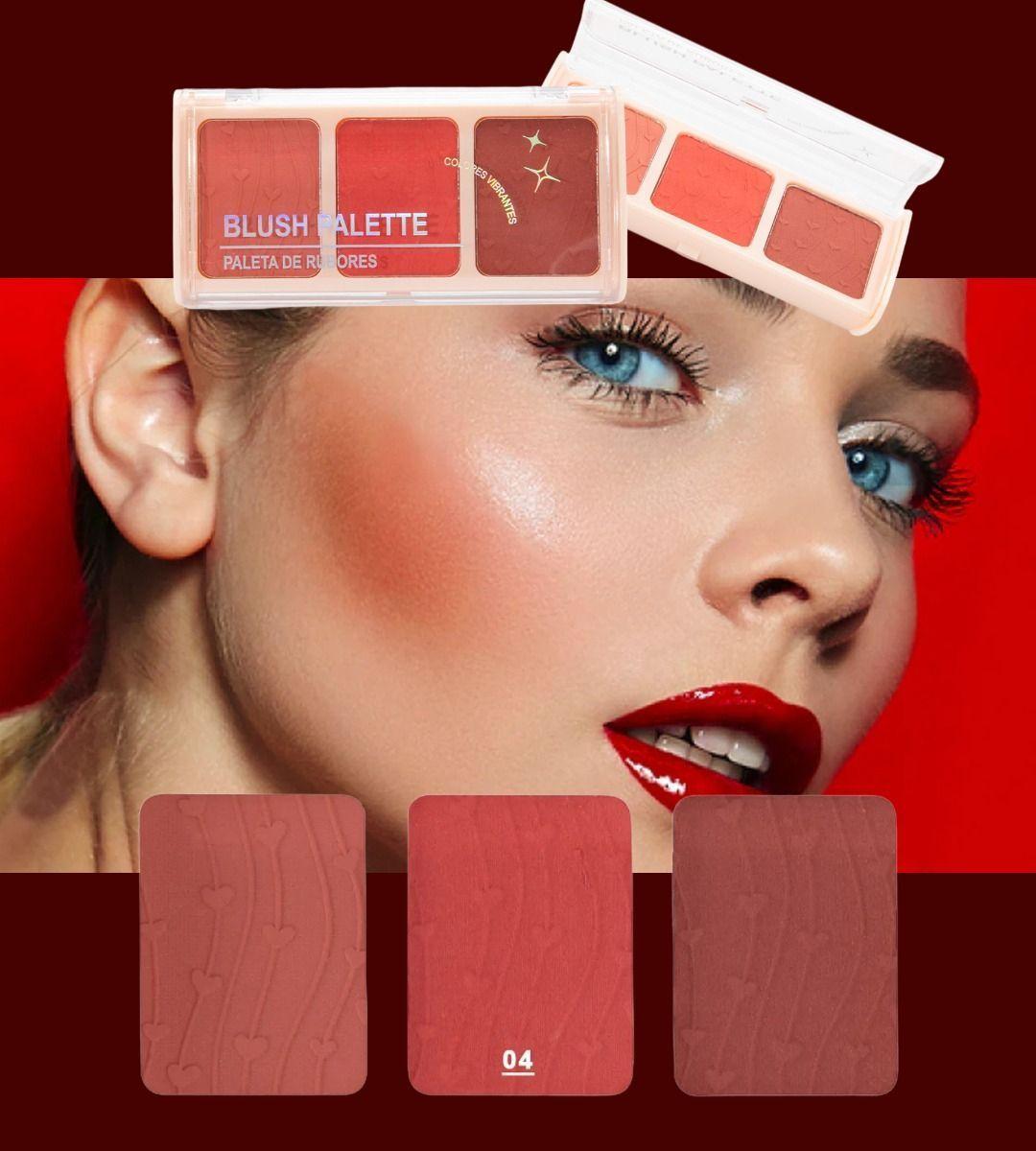 Set 3 Rubor Polvo 3 Colores Fresco Radiante Duradero Jhn-4