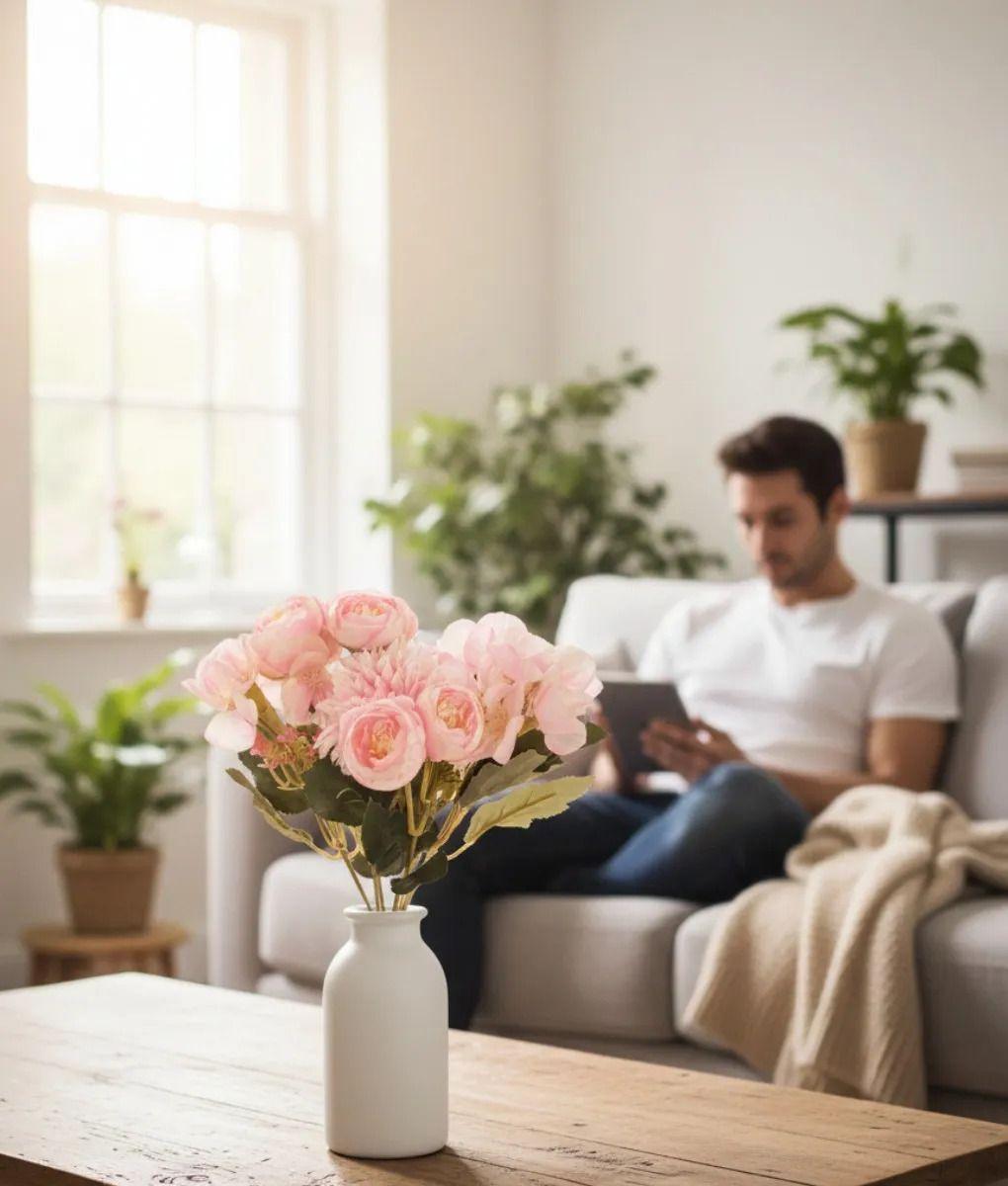 Set 4 Ramo Flores Artificiales Belleza Encanto Hogar Jhn-7