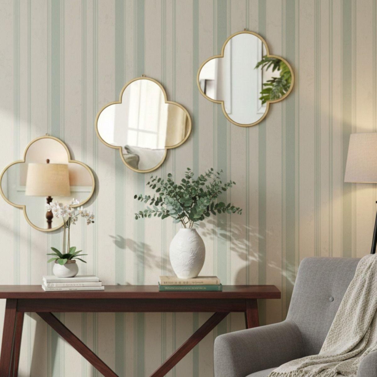 Set 3 Espejo Decorativo Pared Elegancia Clásica Adorno Jhn-6