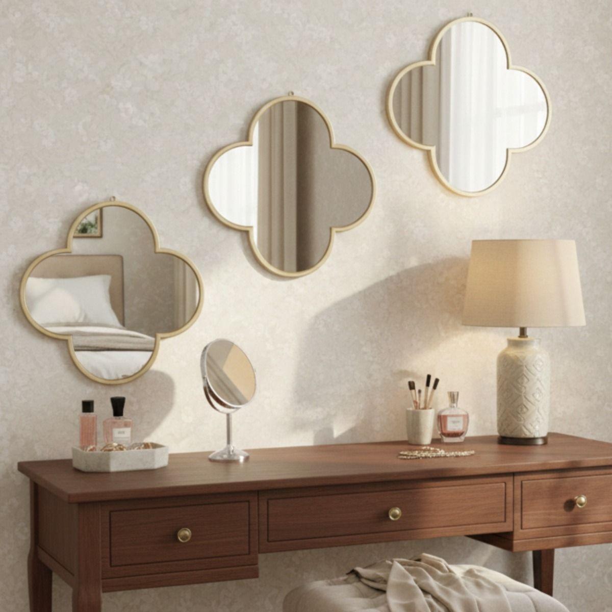 Set 3 Espejo Decorativo Pared Elegancia Clásica Adorno Jhn-8