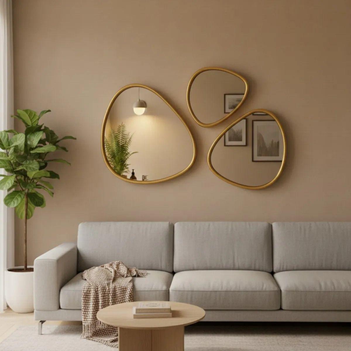 Set 3 Espejos Decorativos Pared Mural Reflejos de Arte AJ-5