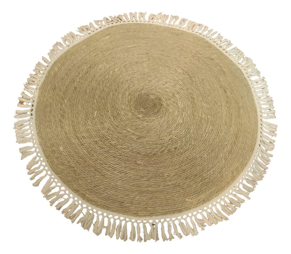 Alfombra Yute Fibra Natural Redonda Decoración 80cm Jhn-0