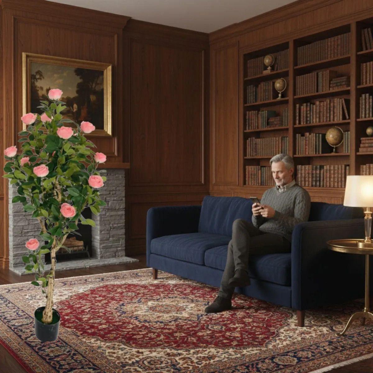 Planta Artificial Decorativa Árbol Rosas Gala Adorno Jhn-7