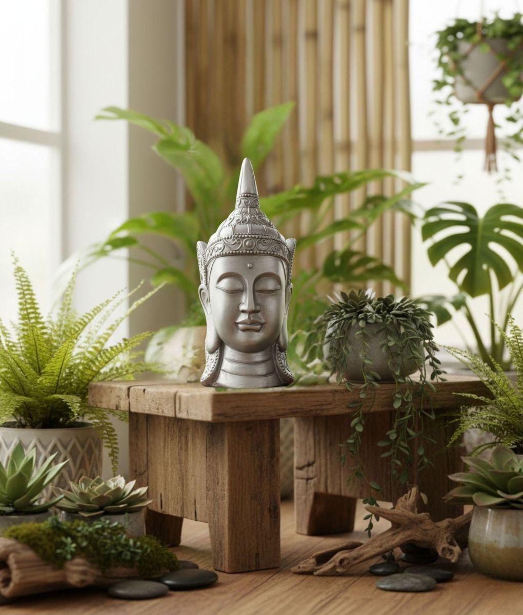 Figura Decorativa Cabeza Buda Estatua Adorno Hogar Jhn-9