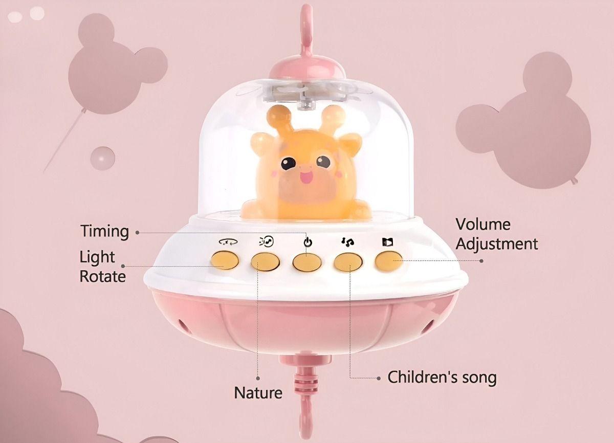 Móvil Cuna Bebé Música Luces Sonajero Giratorio Colgante Jhn-4