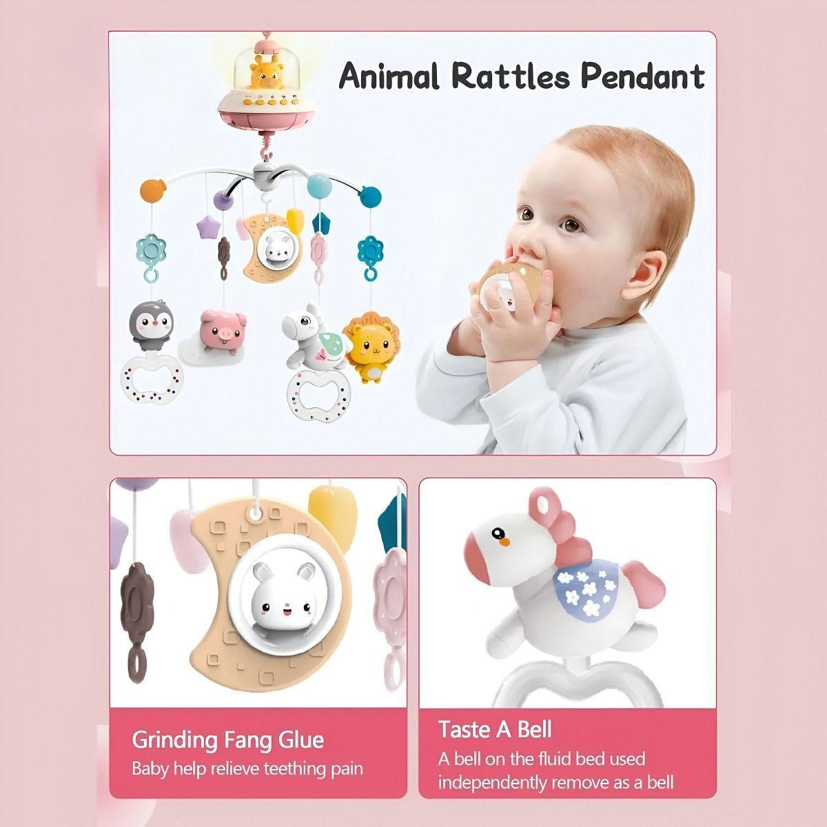 Móvil Cuna Bebé Música Luces Sonajero Giratorio Colgante Jhn-6