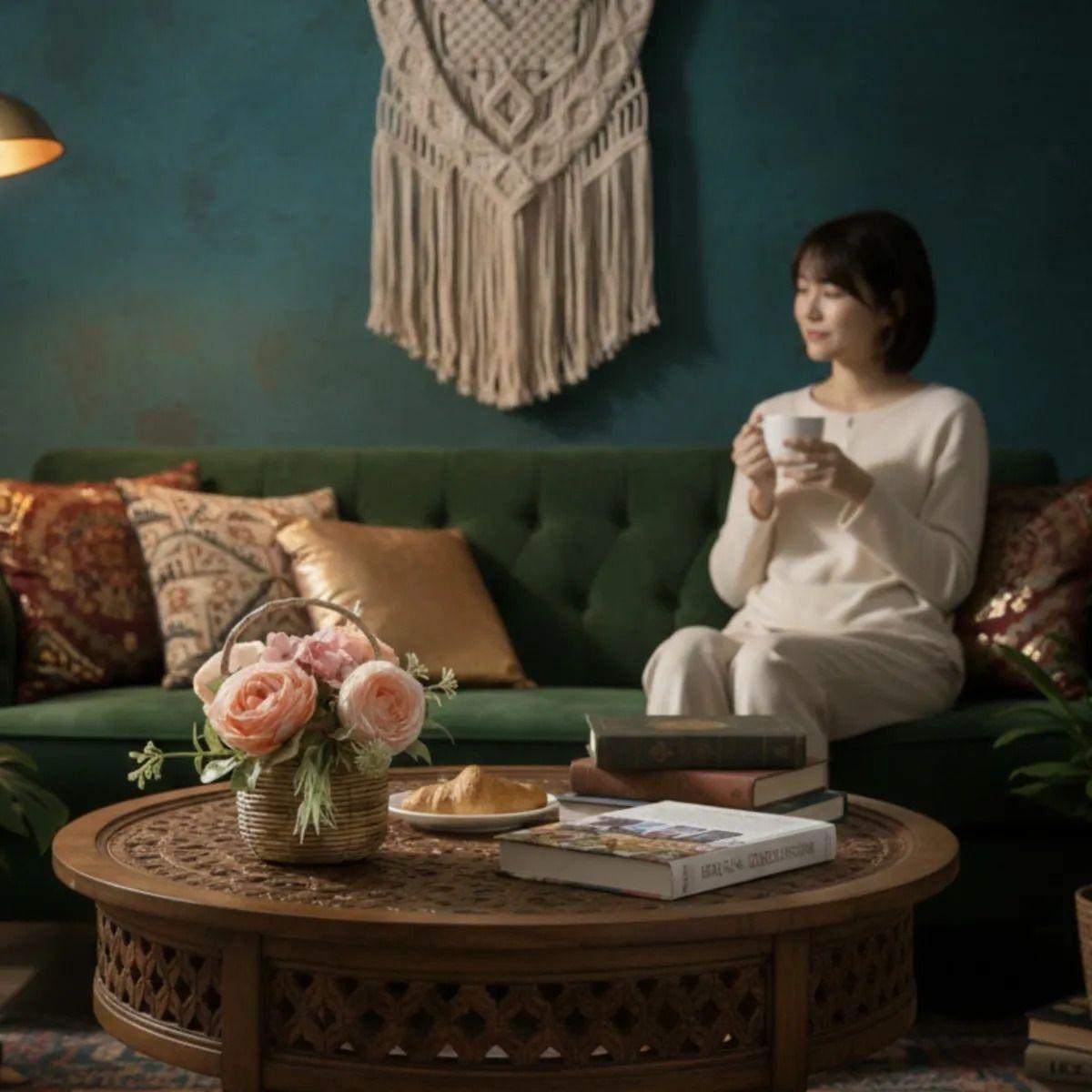 Arreglo Floral Artificial Decorativa Adorno Canasta Jhn-4