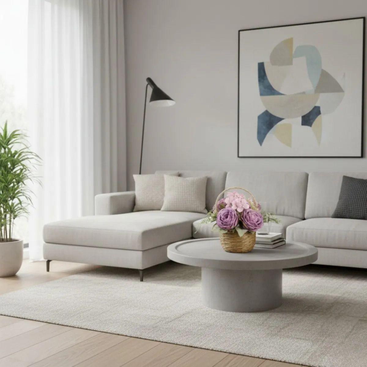 Arreglo Floral Artificial Decorativa Adorno Canasta Jhn-8