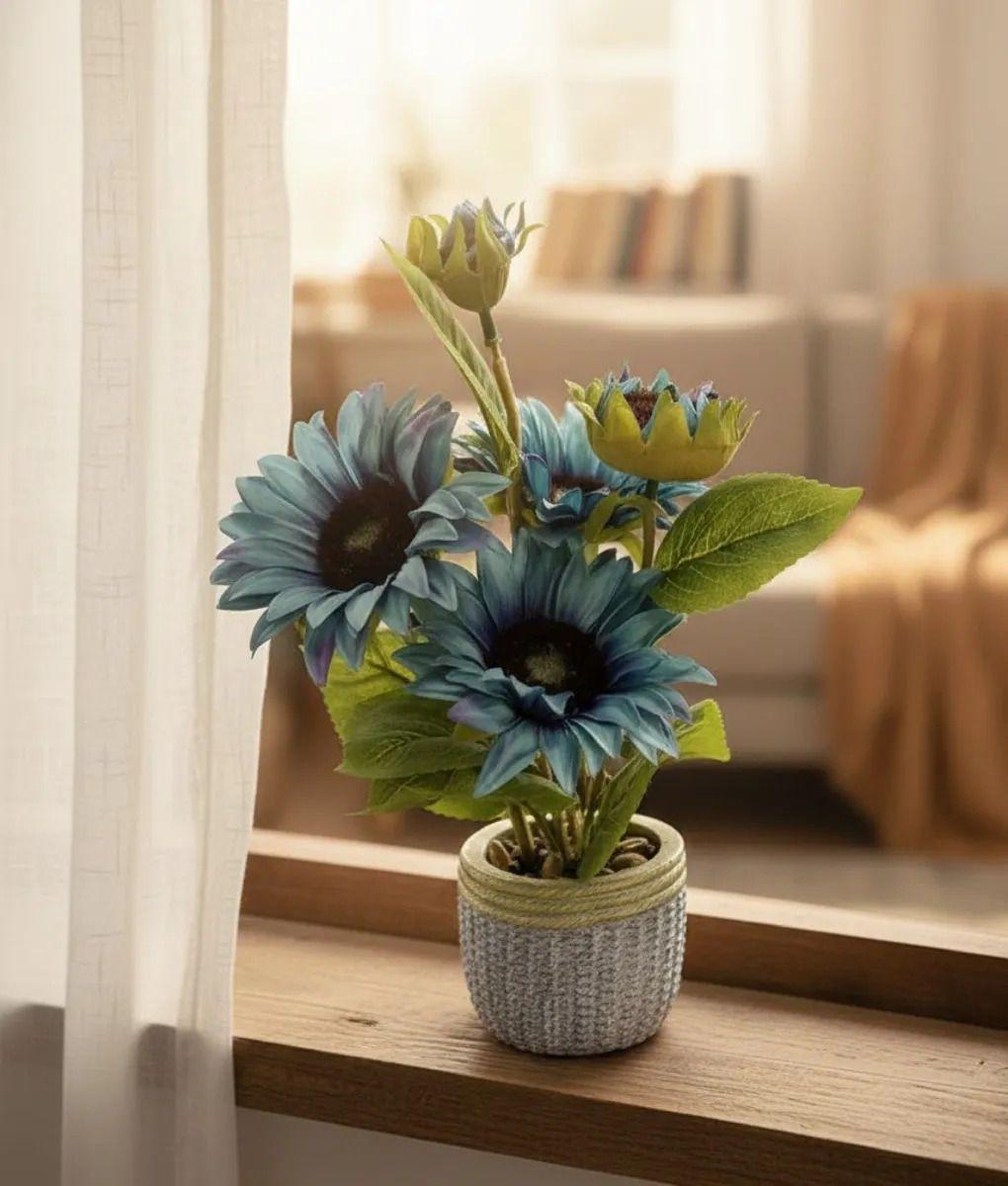 Planta Artificial Decorativa Girasoles Acabado Artesanal Jhn-7