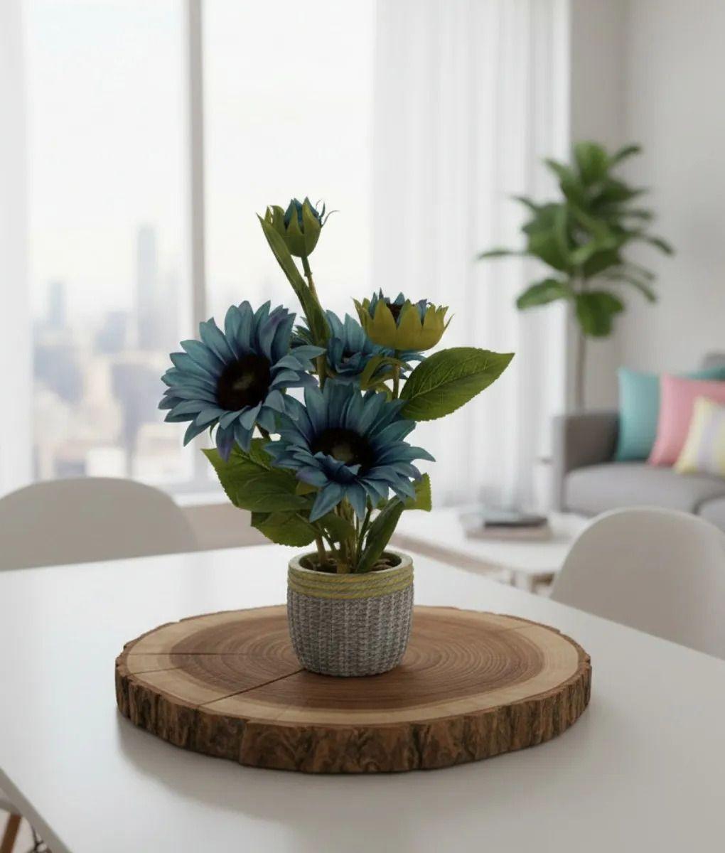 Planta Artificial Decorativa Girasoles Acabado Artesanal Jhn-8