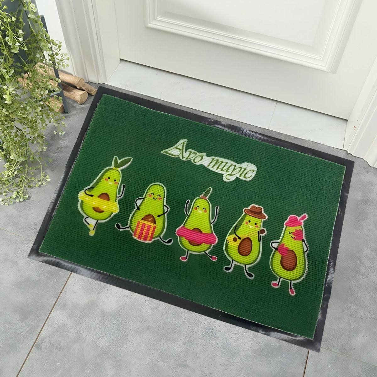 Set de 3 Alfombra Decorativa Entrada Goma Diseño Palta Jhn-3