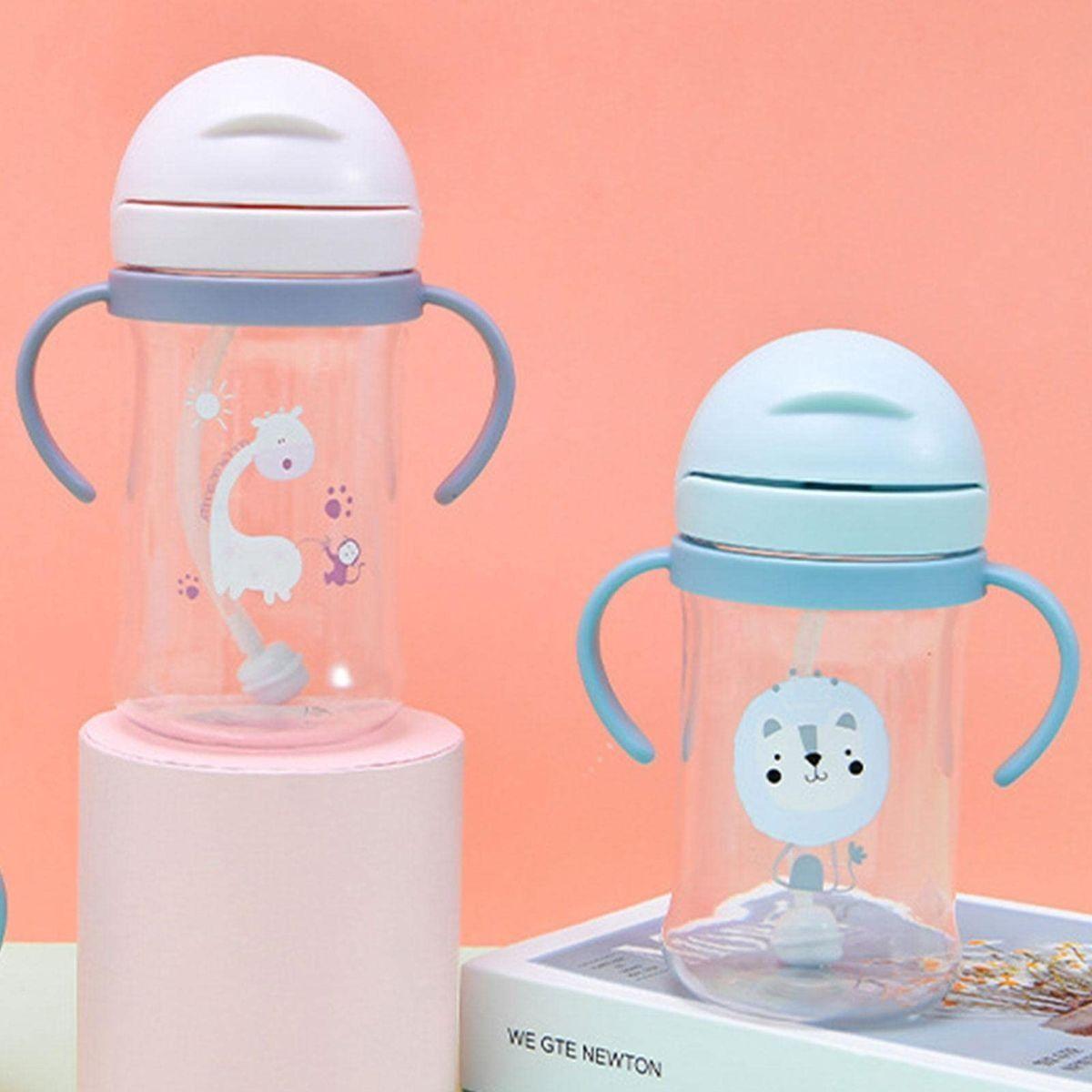 SET 2 VASOS ENTRENAMIENTO CON PAJITA ANTIDERRAME NIÑOS LAU-8