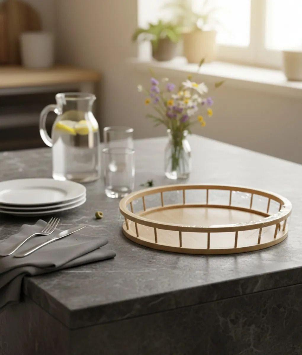 Bandeja Decorativa Diseño Bordes Ventana Sofisticada Jhn-9