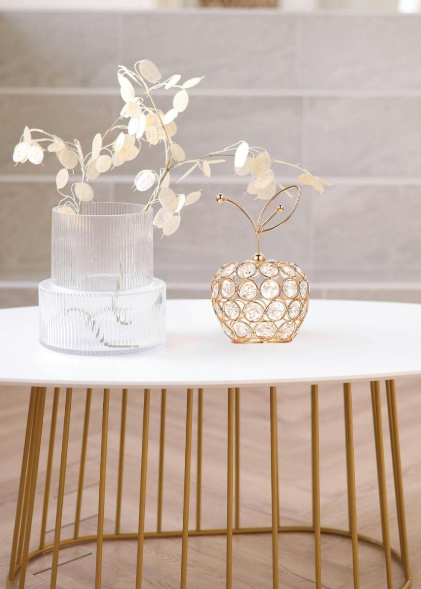Figura Manzana Decorativa Adorno Elegante Centro Mesa Jhn-8