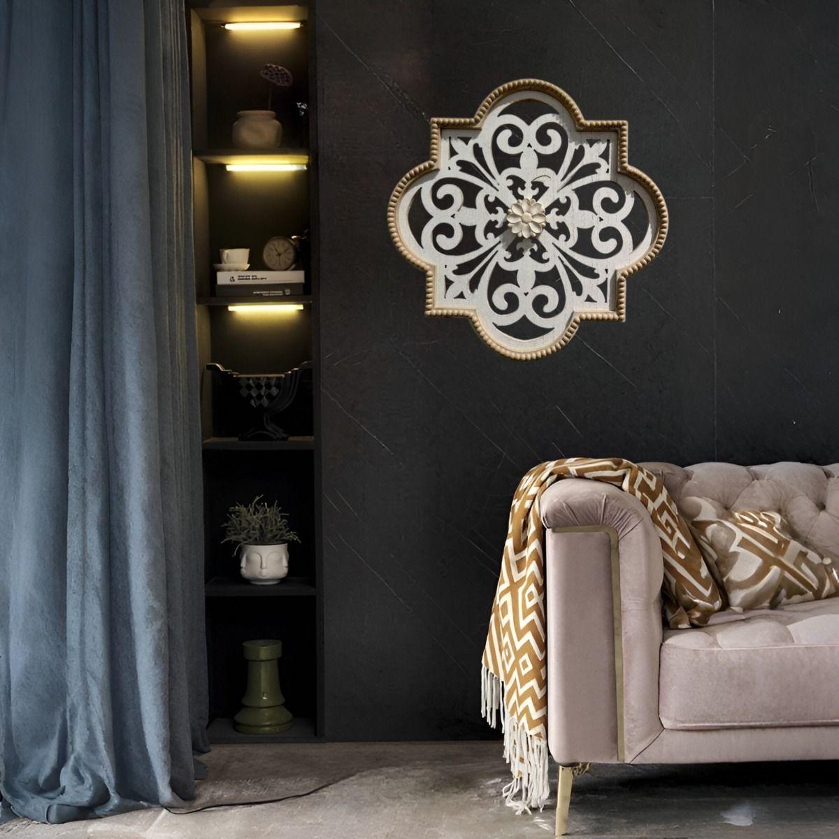 Decoración Pared Flores Huecas Escultura Vintage Jhn-8